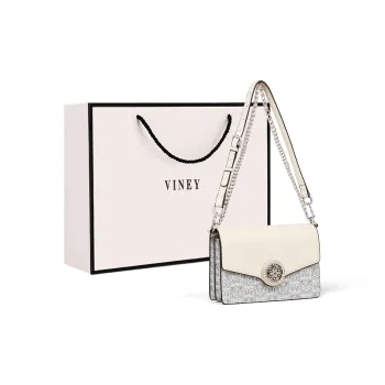 VINEY Synthetic Leather Crossbody Bag Small Square Bag Regular Women's Ecru