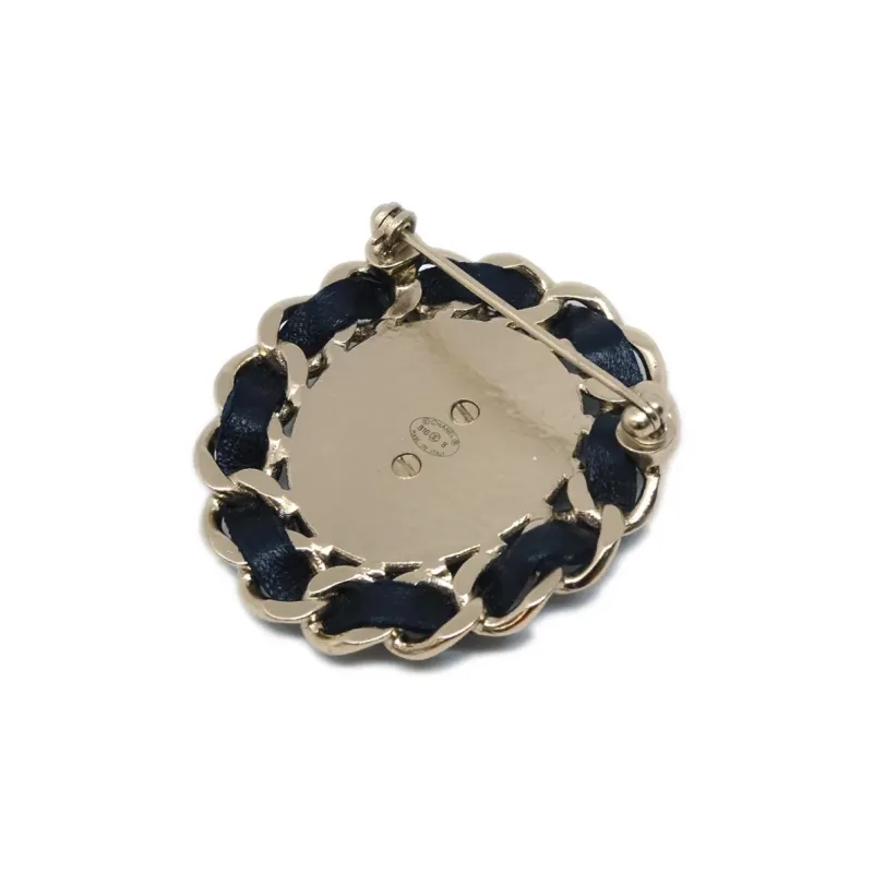 CHANEL Gold-plated Leather Brooches Women's Gold-1