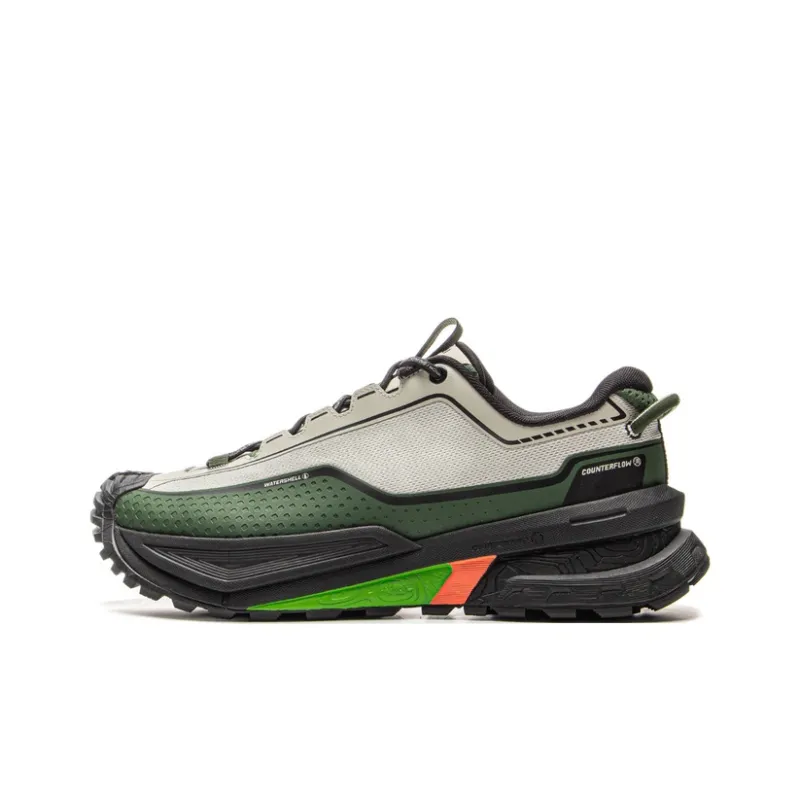 LiNing CF Su Xingchuan Cushioned Slip-Resistant Abrasion-Resistant Low-Top Trekking Shoes Unisex Gray Green-0