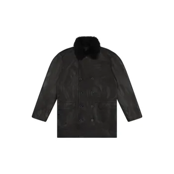 Denim Tears Oakland Wreath Winter Leather Coat