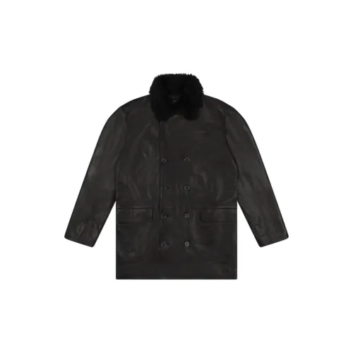 Denim Tears Oakland Wreath Winter Leather Coat