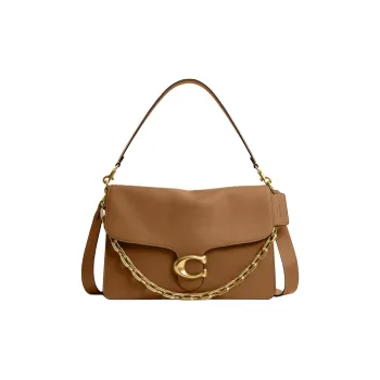 COACH ChainTabby Leather Crossbody Bag, Shoulder Bag Tubas Women's Honeys Brown