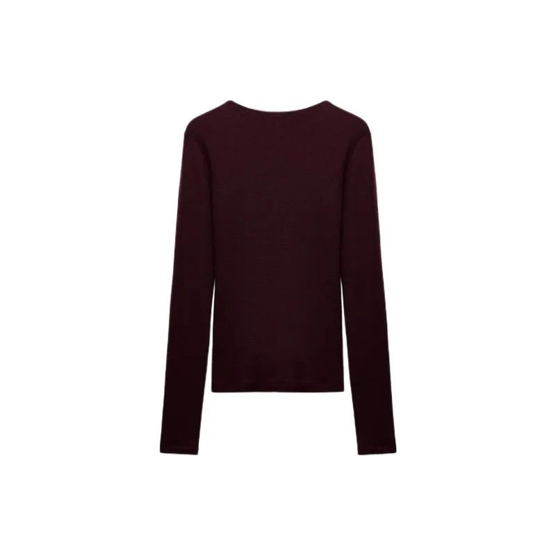 ZARA T-Shirt Women's Deep Maroon-1