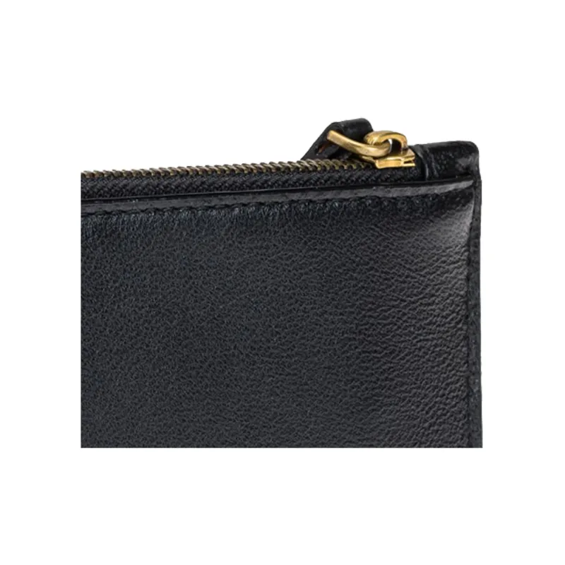 PINKO Sheepskin Combined With Calfskin Wallets Card Holders Women's Black-3