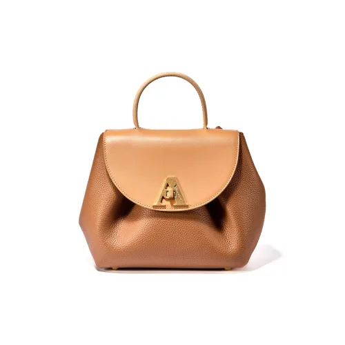AQUASCUTUM Litchi Grain Cow Leather Shoulder Bag, Crossbody Bag, Handbag Medium Size Women's Brown