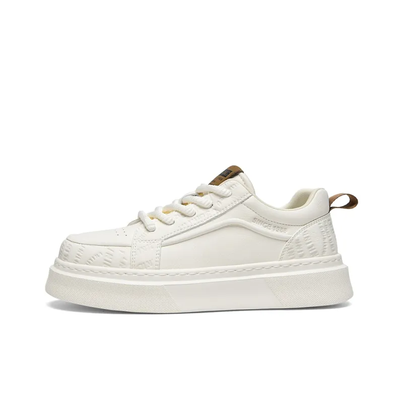 AOKANG Air Force One Series Skateboard Shoes Men Low Top Yellow, Brown, White-8