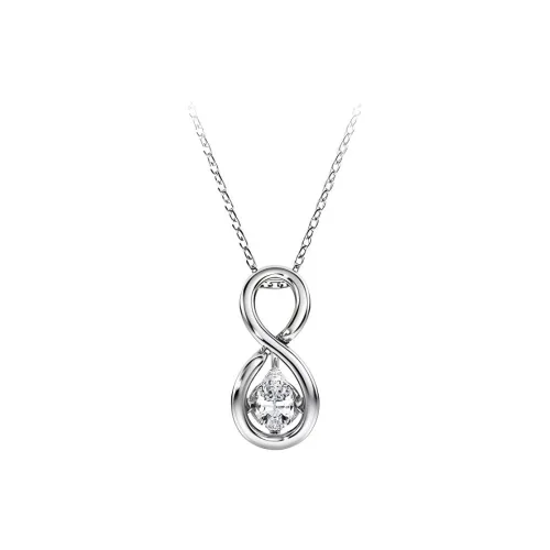 Swarovski Eternity 18K Gold Necklaces Unisex Silver