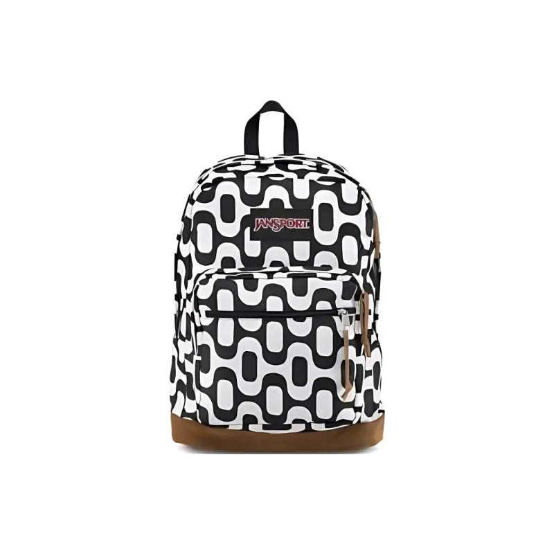 JanSport Polyester Backpack Medium Size Women's Black & White-2