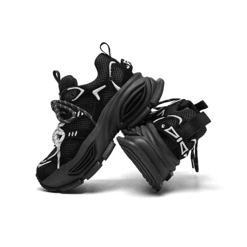 CHERYKALLY Anti-Slip Wear-Resistant Breathable Height Increasing Low-Top Chunky Sneakers Women's-9