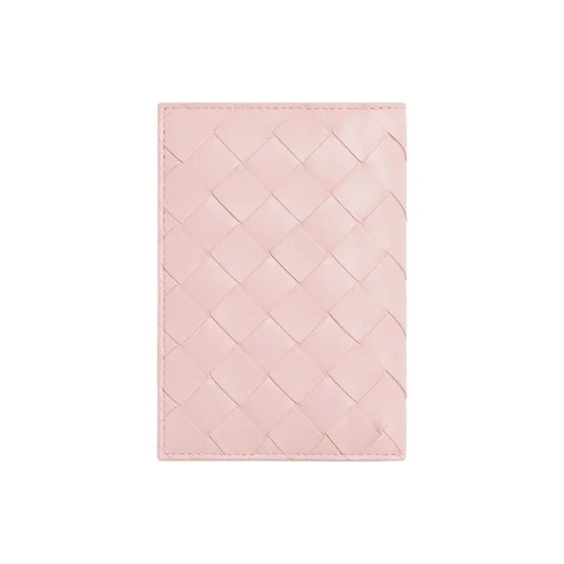 Bottega Veneta Intrecciato Lambskin Passport Holder Women's Rose-1