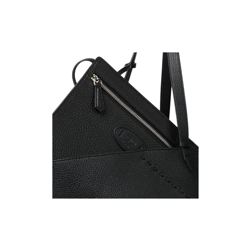 FENDI Calfskin Tote Bag Shopping Bag Handbag Shoulder Bag Large Size Women's Black-4