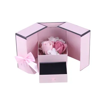 XZAN Creative Double Door Soap Flower Lipstick Necklace Packaging Box