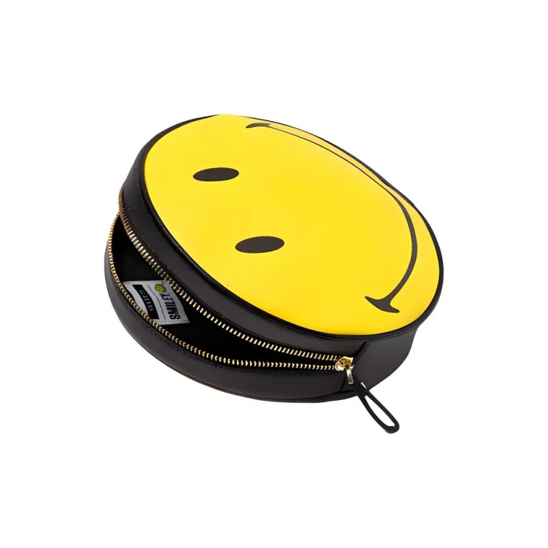 SELETTI SMILEY Collaboration Polyurethane PU With Metal And PU Combination Coin Purse Regular Unisex Yellow-6
