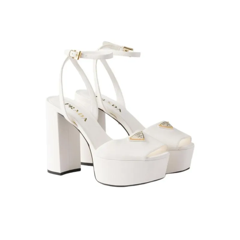 PRADA One Strap Sandals 11.5cm Women's White-3