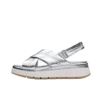 Clarks Tuscan Cross One Strap Sandals 5.5cm Women's Silver