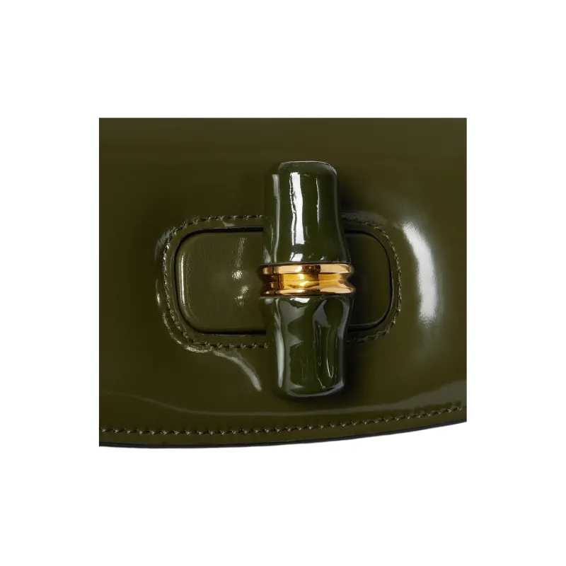 GUCCI Leather Shoulder Bag, Crossbody Bag, Handbag Small Size Women's Green-5