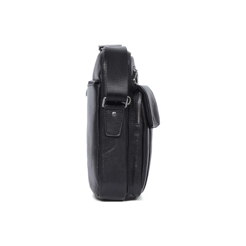 LARTIGENT Top Grain Cow Leather Crossbody Bags Shoulder Bags Regular Men's Black-2