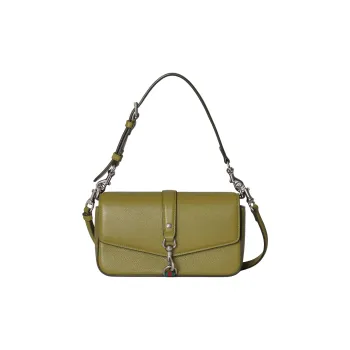 GUCCI Grain Leather Portable Crossbody Bag Shoulder Bag Small Size Women's Green