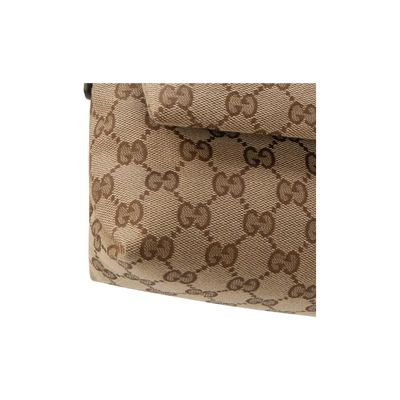 GUCCI Canvas Canvas Bag Shoulder Bag Crossbody Bag Handbag Small Size Men's Beige & Dark Brown-6