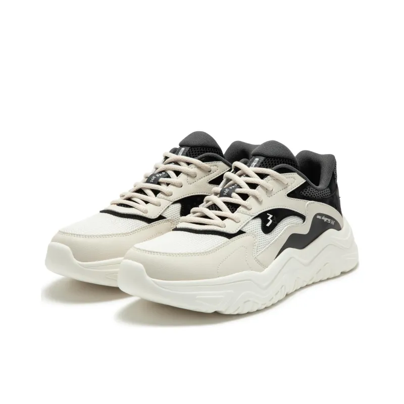 361° Cushioning Wear-Resistant Low-Top Casual Shoes Men's White Black-3