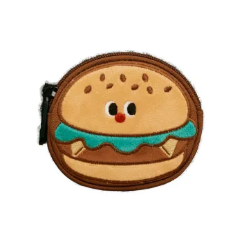 VANWALK Polyester Coin Purse Unisex Cute Cheese/Caramel Cookies/Cute Egg Flower/Cute Hamburgers