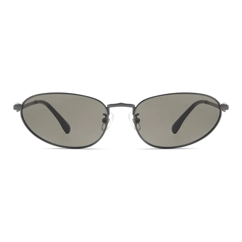 VEGOOS Stainless Steel Oval Sunglasses Unisex-5