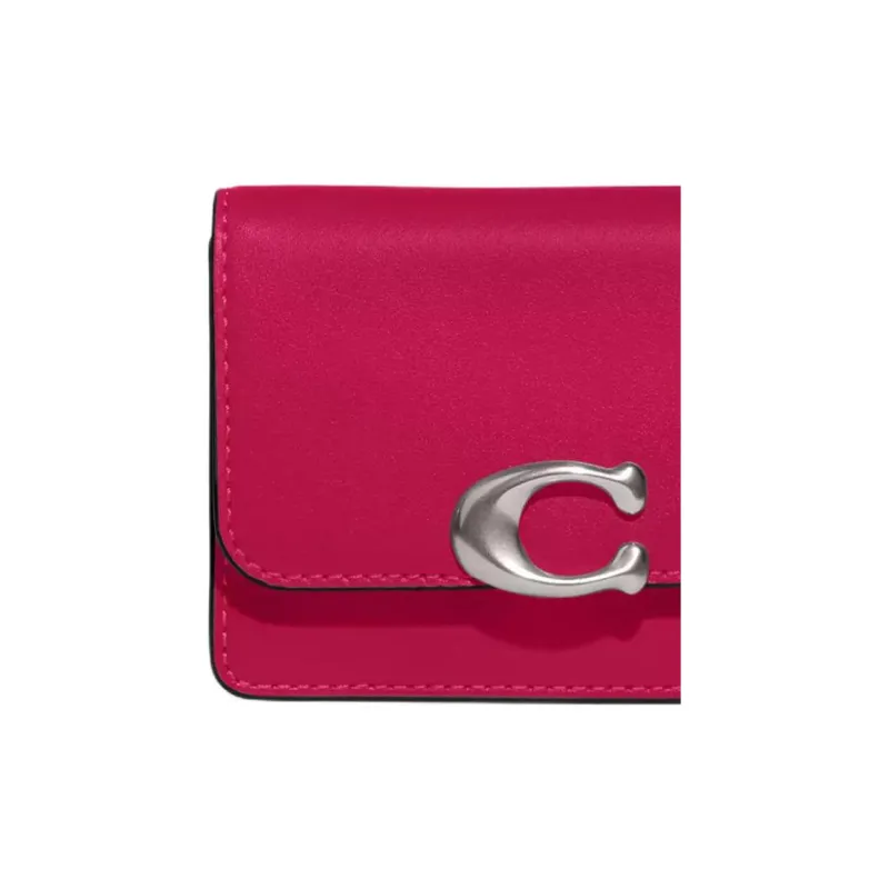 COACH Card Case Calfskin Wallet Mini Women's Dragon Fruit Red-2