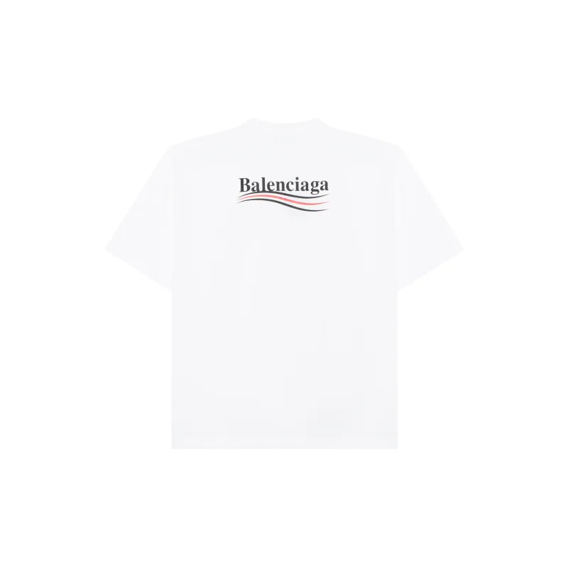 Balenciaga Political Campaign Drop Shoulder Sleeve T Shirt Women's White Regular Fit-1