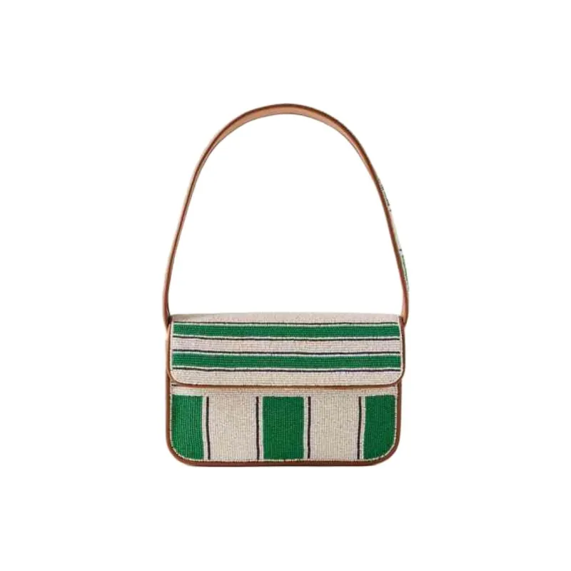Staud TOMMY Glass Shoulder Bag Medium Size Women's Green-0