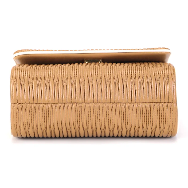 TORY BURCH Fleming Nappa Leather Crossbody Bag Shoulder Bag Small Size Women's Almond-3