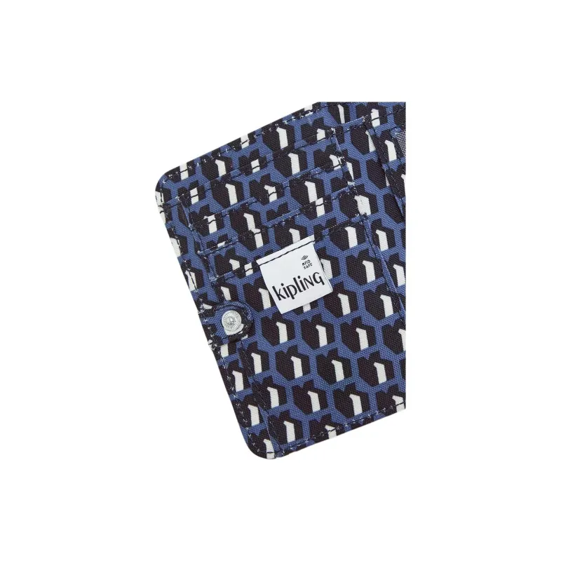 Kipling Polyamide Wallet Mini Unisex Gray Blue Purple/3D Blue Beige Monogram-8