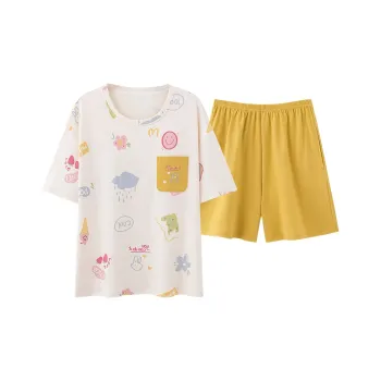 Shivs Pajama Set Women's Beige Yellow