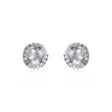 White Round Magnetic Clip-on Earrings 1 Pair