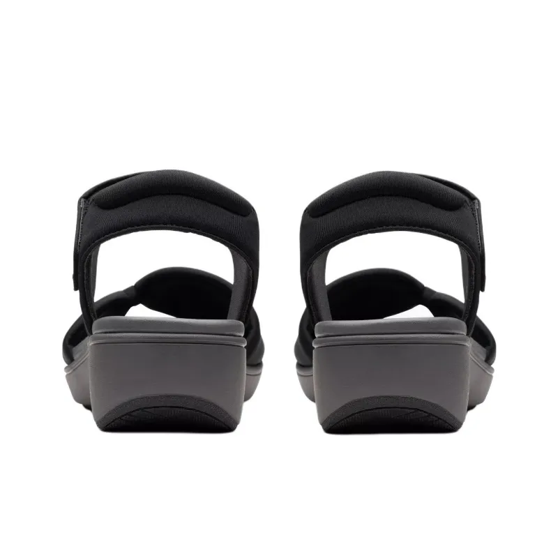 Clarks BreezeRae Sara Strap Sandals 4.5cm Women's Black-4
