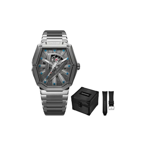 RARONE Knight Laser Knight Mechanical Movement Stainless Steel Watchband Chinese Watches Men's Watches Cut-Out Dial