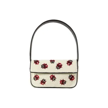 Staud TOMMY Glass Shoulder Bag Medium Size Women's White