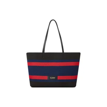 JC DAMO Eco Friendly Yarn Tote Bag, Shoulder Bag Regular Women's Red Blue/Blue White