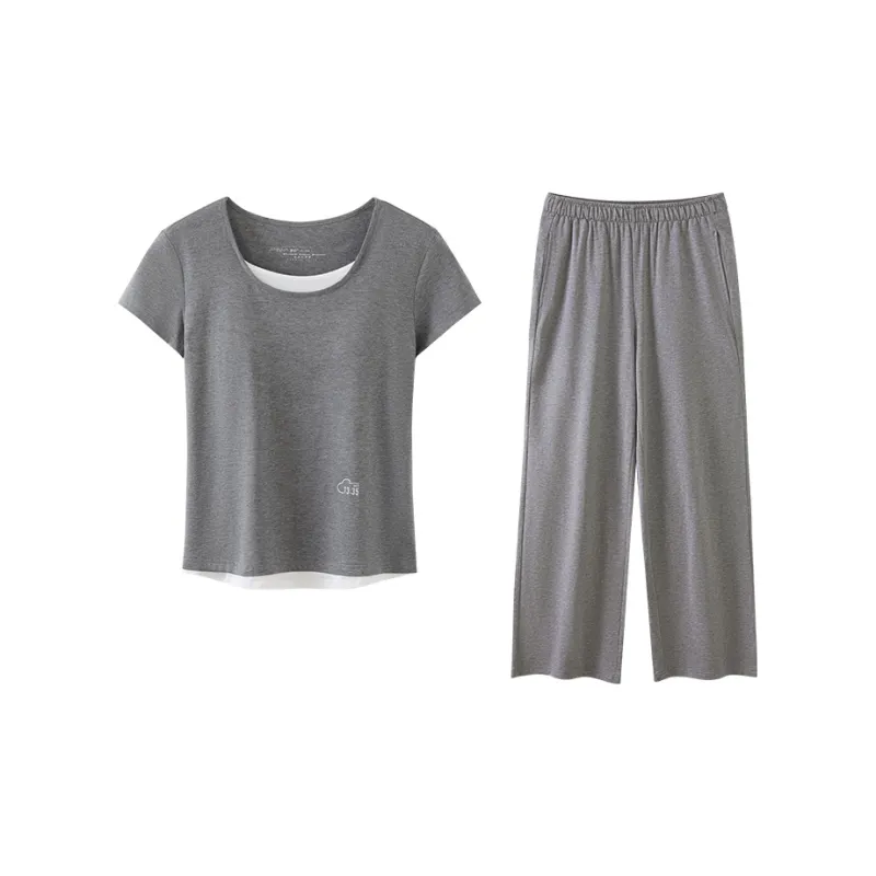 JINGYUN Deep Pajama 70 Pajama Set Women's Stars Gray-0