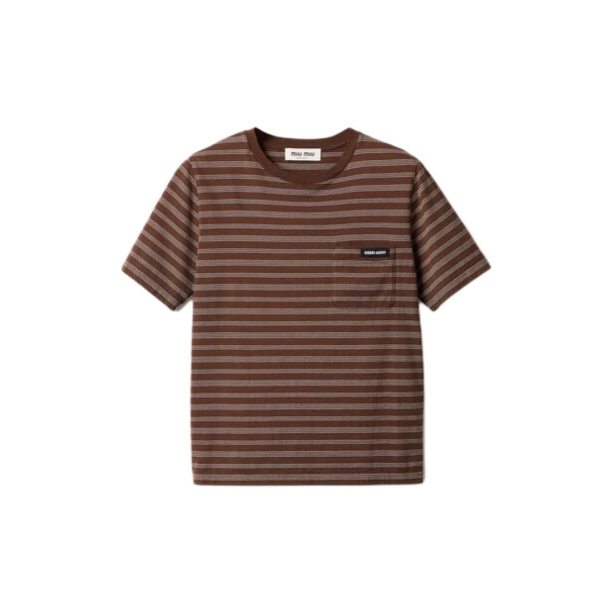 miu miu ジャージー レイヤードデザイン 半袖Tシャツ ブラック