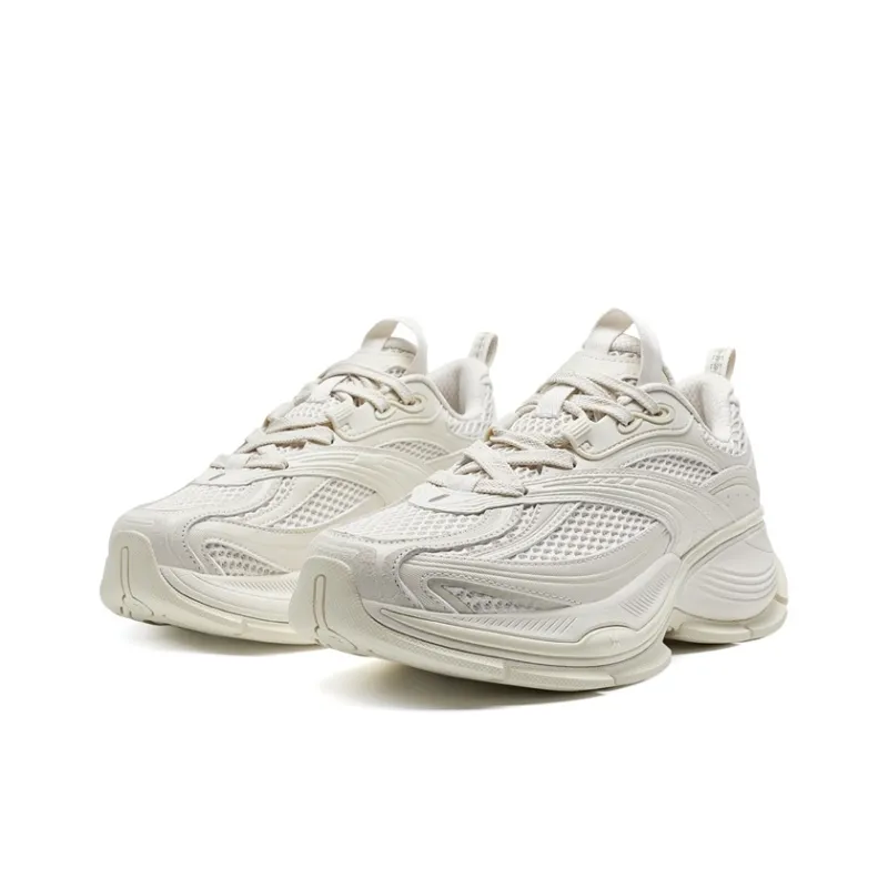 XTEP Basque 2 Anti Slip And Wear Resistant Height Increasing Low Top Casual Shoes Women's Gray/White Tea-2