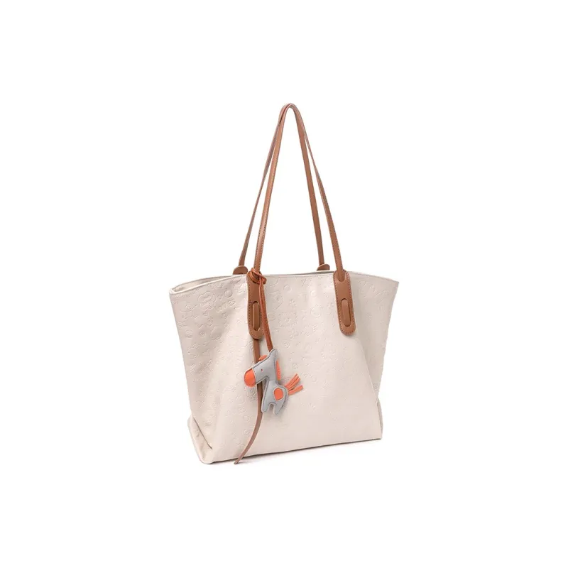 CLEVER& KETCH PU Tote Bag Shoulder Bag Regular Women's Apricot/Black-1