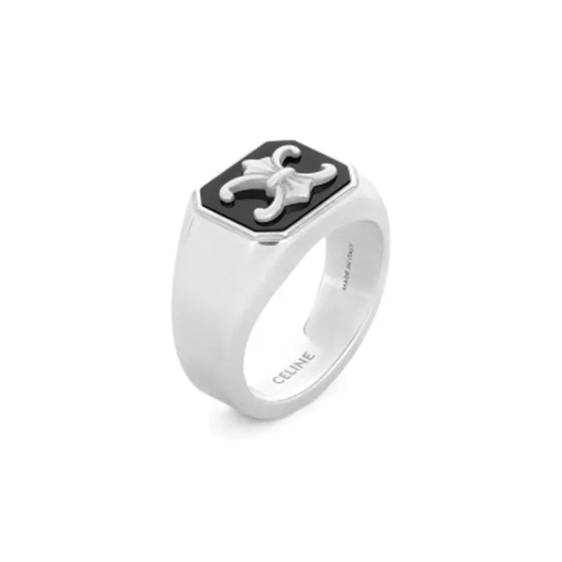 CELINE Agate, Silver Rings Men's Silver-1