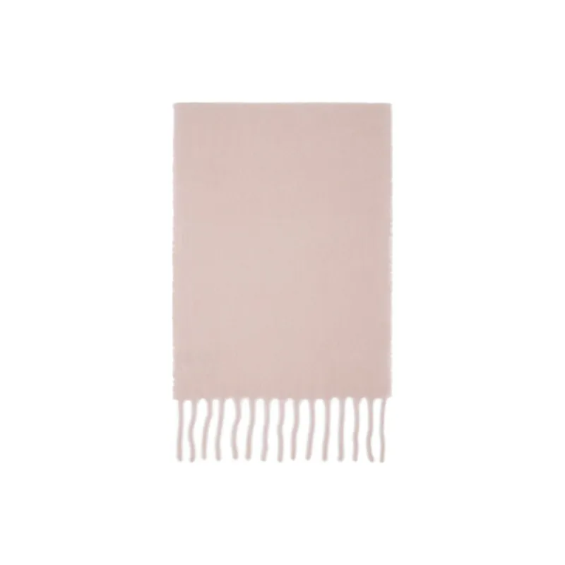 Maison Kitsune Logo Patch Fringed Knit Scarf-3
