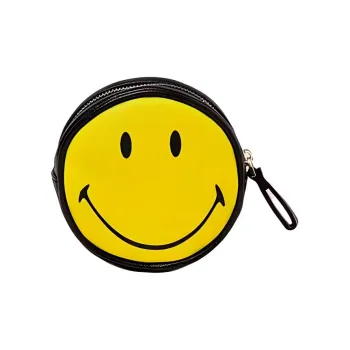 SELETTI SMILEY Collaboration Polyurethane PU With Metal And PU Combination Coin Purse Regular Unisex Yellow
