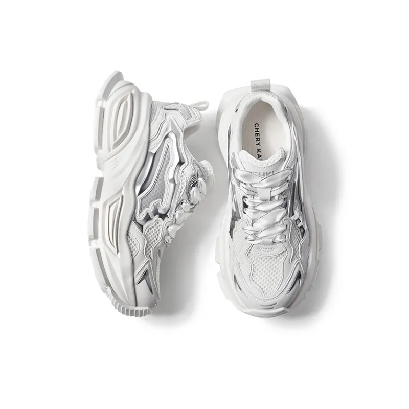 CHERYKALLY Anti-Slip And Wear-Resistant Height Increasing Low-Top Chunky Sneakers Women's-5