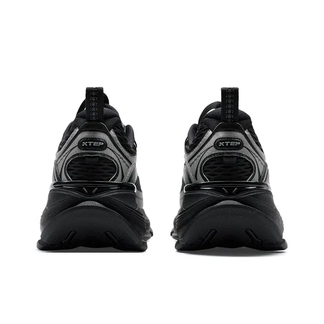 XTEP Basque 2 Anti Slip And Wear Resistant Height Increasing Low Top Casual Shoes Men's Black Silver-4