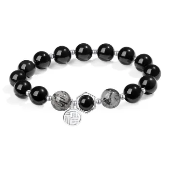 PUTUOSHANWENCHUANG Obsidian Bracelets Unisex