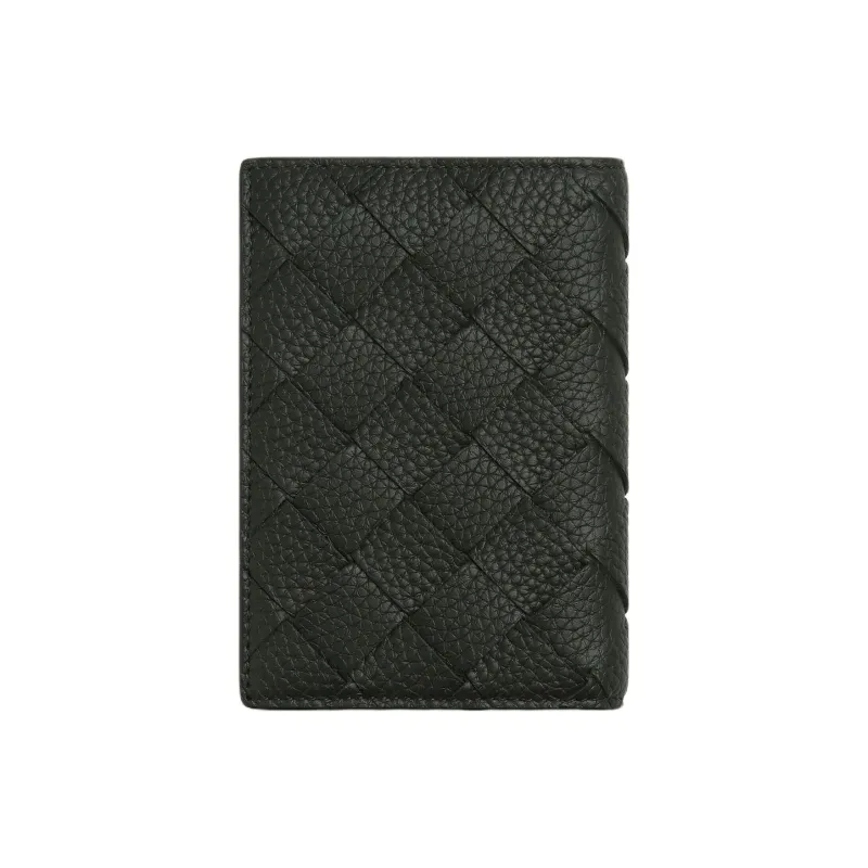 Bottega Veneta Calfskin Passport Holder Men's Dark Green-1