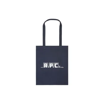 A.P.C Cotton Tote Bag, Shopping Bag, Shoulder Bag Unisex Marine Blue