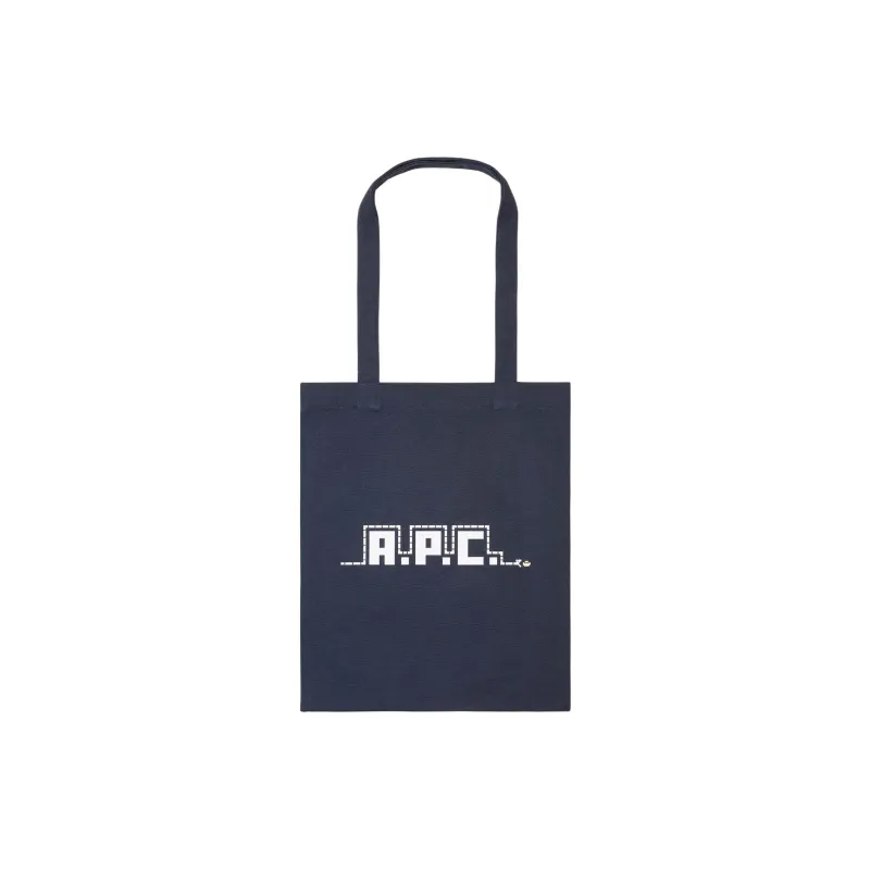 A.P.C Cotton Tote Bag, Shopping Bag, Shoulder Bag Unisex Marine Blue-0
